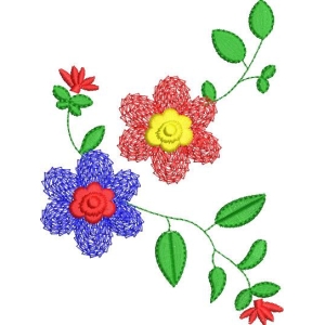 彩色刺绣花卉图案