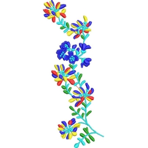 彩色花卉刺绣图案