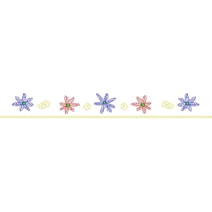 彩色花朵图案装饰带