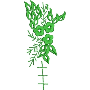 绿色刺绣花卉图案