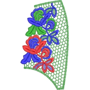 彩色刺绣花卉图案