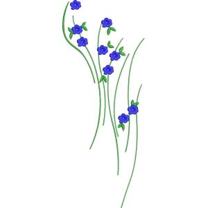 蓝色小花刺绣图案