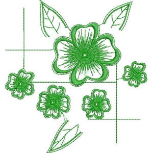 绿色刺绣花卉图案设计_zbw2461