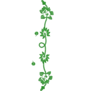 绿色藤蔓花卉刺绣图案_zbw2462
