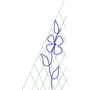 蓝色刺绣花卉图案