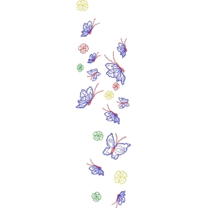 彩色蝴蝶与花朵图案