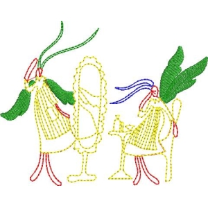 彩色刺绣风格的奇幻生物