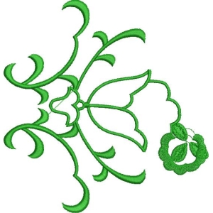 绿色植物刺绣图案