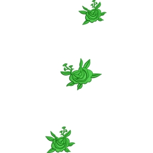 绿色玫瑰刺绣图案
