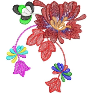 彩色刺绣花卉图案