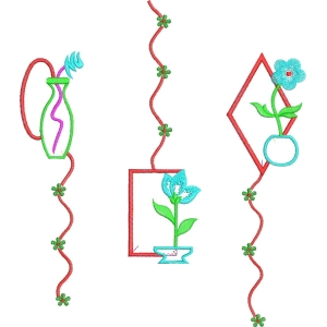 三款花卉刺绣图案设计