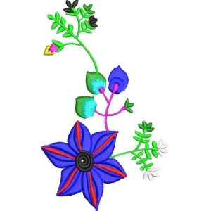 彩色刺绣花卉图案