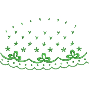 绿色刺绣花边图案
