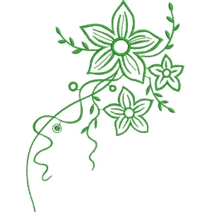 绿色藤蔓花卉图案