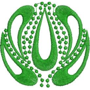 绿色抽象花卉刺绣图案