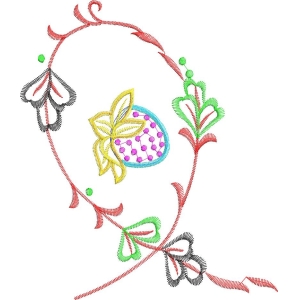 彩色刺绣花卉图案