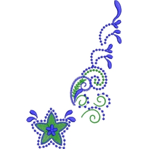 蓝色绿色刺绣花纹图案