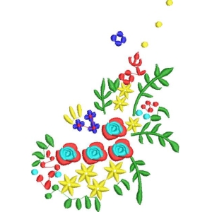 彩色花卉刺绣图案