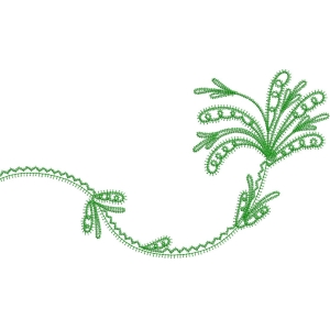 绿色刺绣植物图案