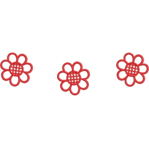 红色花朵刺绣图案