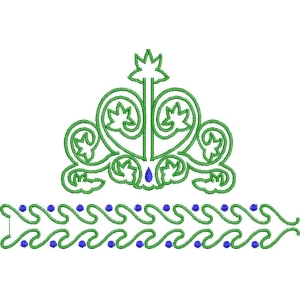 绿色刺绣花纹图案