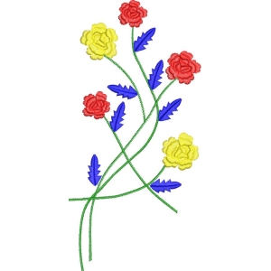 彩色刺绣花卉图案