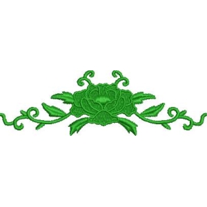 绿色刺绣花卉装饰图案_zbw2577