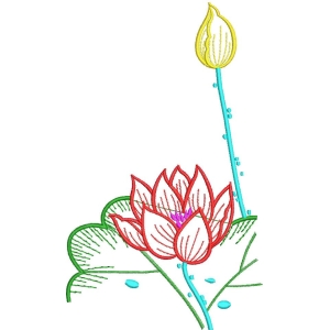 刺绣莲花图案