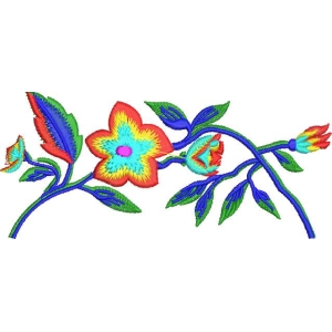 彩色刺绣花卉图案