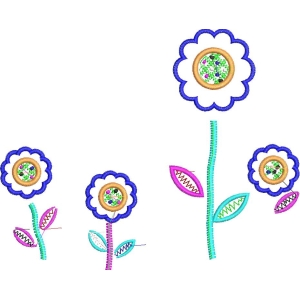 彩色刺绣花朵图案