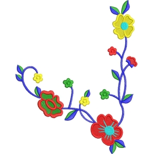 彩色刺绣花卉图案