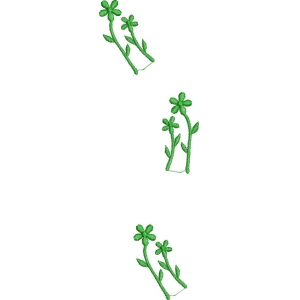 绿色植物刺绣图案