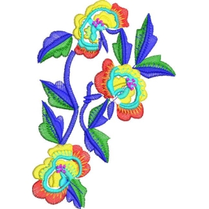 彩色刺绣花卉图案