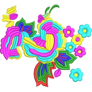 彩色刺绣花卉图案