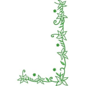 绿色藤蔓花卉边框图案