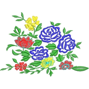 彩色刺绣花卉图案