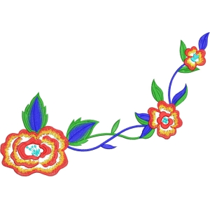 彩色刺绣花卉图案
