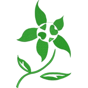 绿色植物刺绣图案