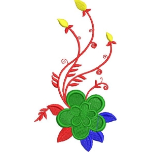 彩色刺绣植物图案
