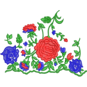 彩色花卉刺绣图案