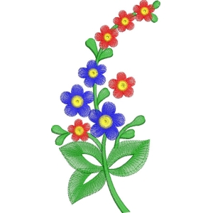 彩色刺绣花卉图案