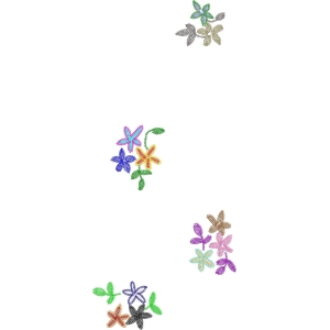 彩色珠绣花卉图案