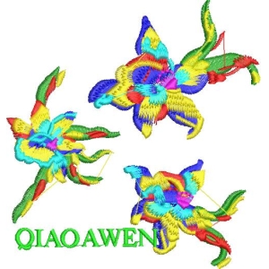 彩色刺绣花朵图案