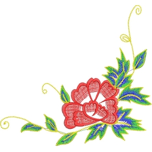 刺绣花卉装饰图案