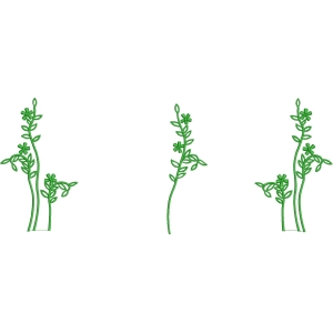 绿色植物刺绣图案