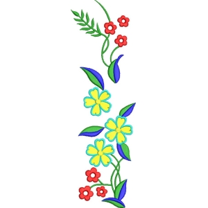彩色花卉刺绣图案