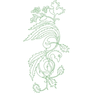 绿色植物刺绣图案