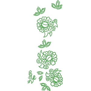 绿色花卉刺绣图案
