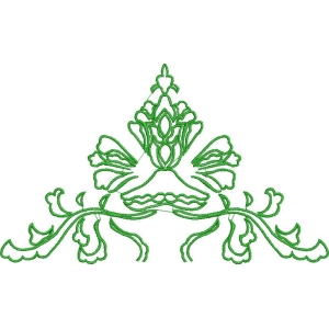 绿色刺绣花卉图案