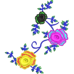 彩色刺绣花卉图案